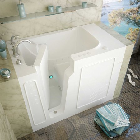 MEDITUB MediTub Walk-In 29 x 52 Left Drain White Air Walk-In Bathtub 2952LWA